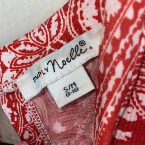 Simply Noelle Red and White Paisley Print Dress Size S/M - Picture 3 of 7